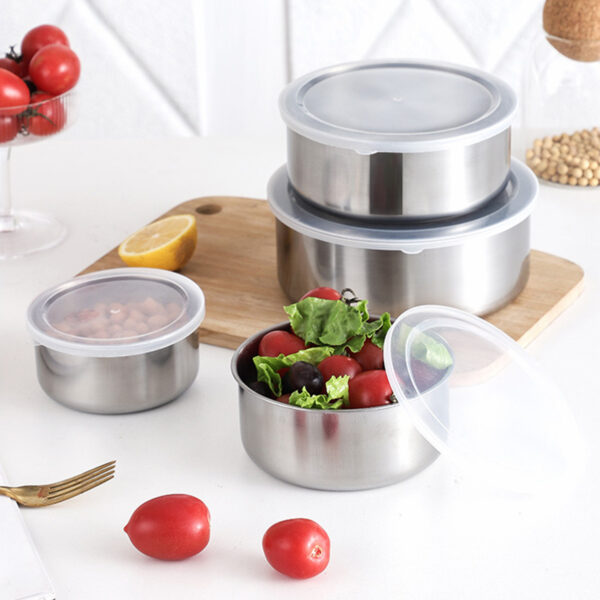 5 Pcs Stainless Steel Storage Bowls Set With Lid